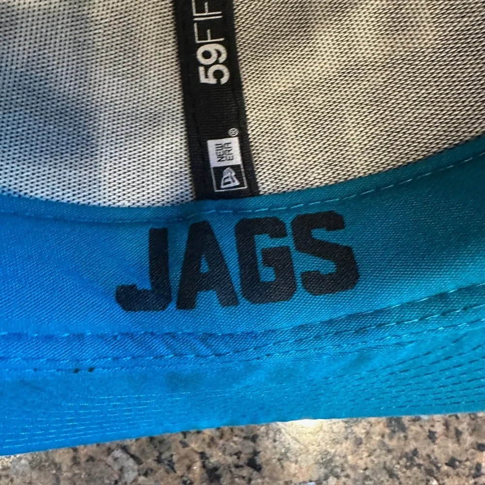 Jacksonville Jaguars Black & Teal NFL Football New Era 59Fifty Cap Hat 7 3/8 - Picture 8 of 8
